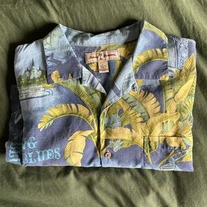 Tommy Bahama Blue and Yellow Silk Shirt